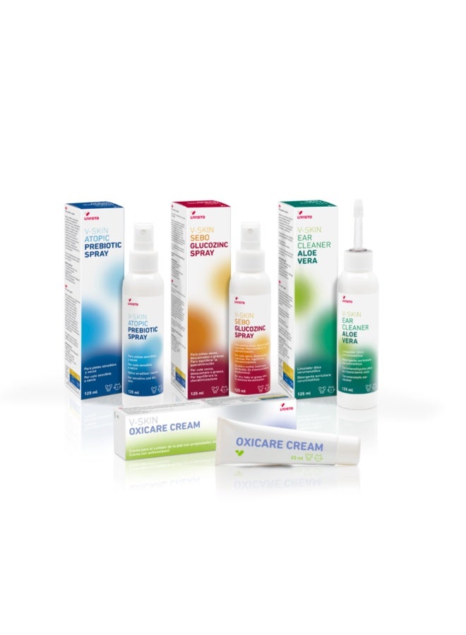 ليفستو V-Skin Sebo Glucozinc سبراي • عناية بالبشرة الدهنية وإصلاح حاجز الجلد للكلاب والقطط • 125 مل - Image 3